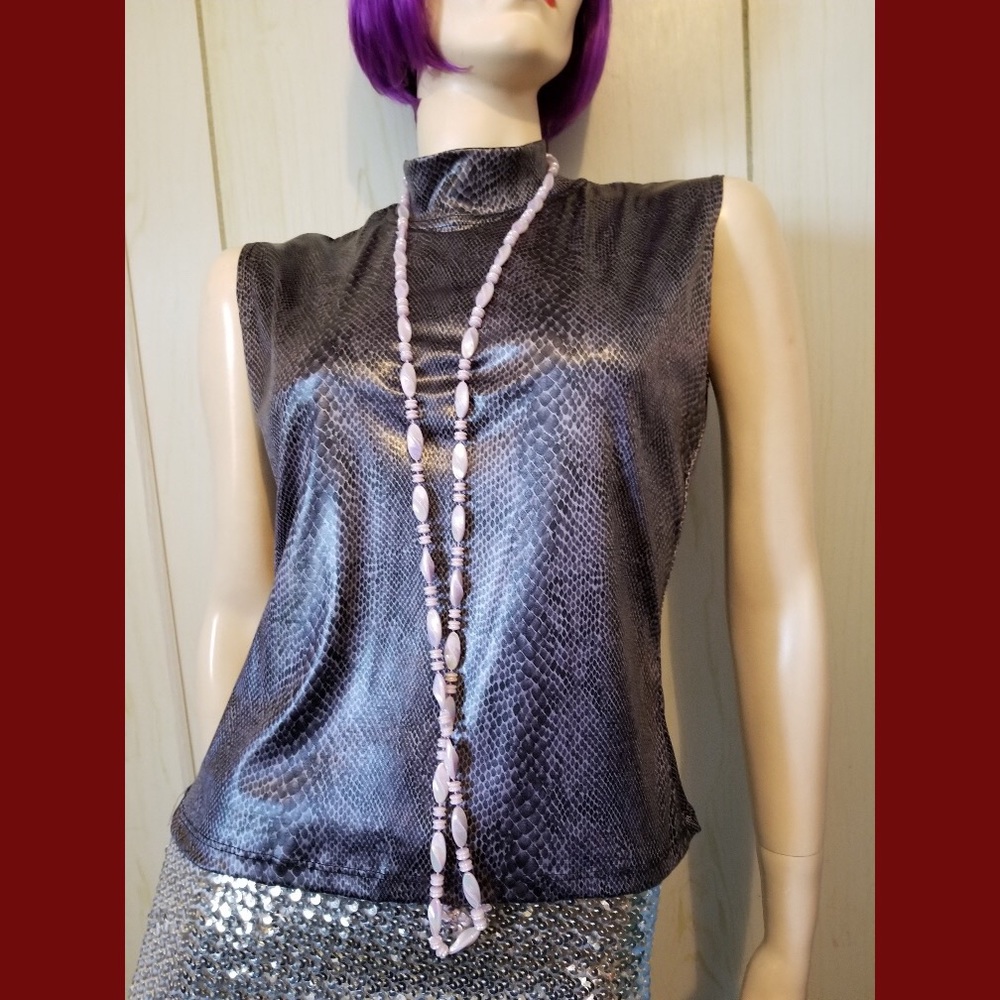 VTG 90s PUNK Shimmery Snakeskin Print Slinky Top